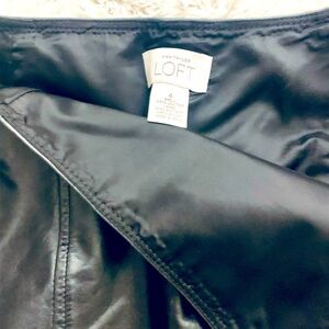 Ann Taylor Loft Black Fully Lined Leather Skirt NWOT real leather
size 4